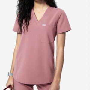 Figs Mauve Scrub Top